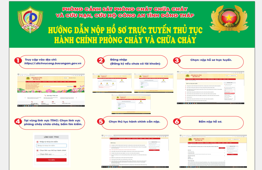 Sử dụng dịch vụ công trực trực tuyến trong lĩnh vực Phòng cháy chữa cháy ở Đồng Tháp (17/10/2023)